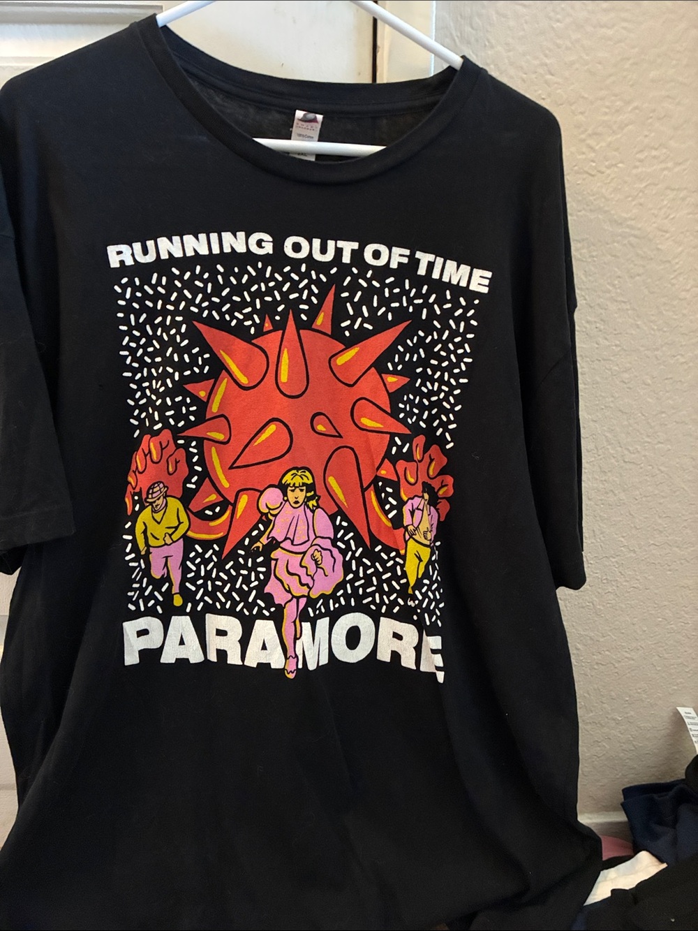 Paramore "Running Out of Time" Graphic Tee - Black with Red & Pink Print